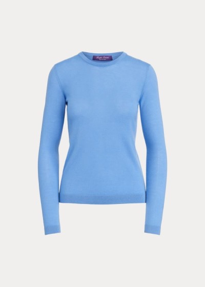 Sueter Ralph Lauren Mujer Azules - Cashmere Crewneck - UJTIW8614